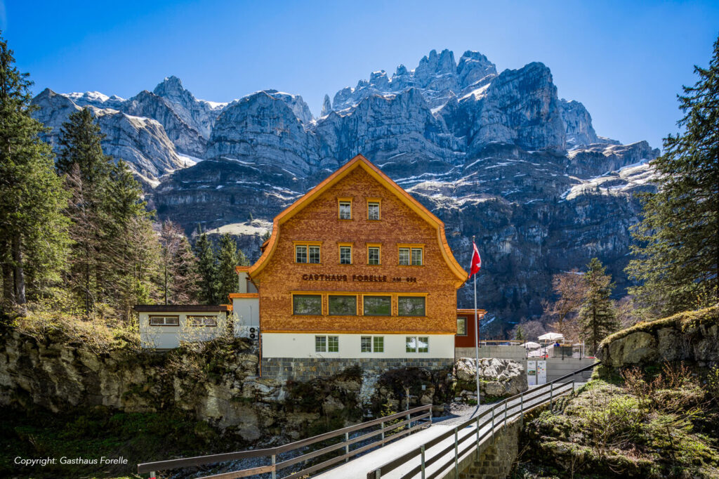 Hausfassade mit Holzschindeln aus Laerche gespalten